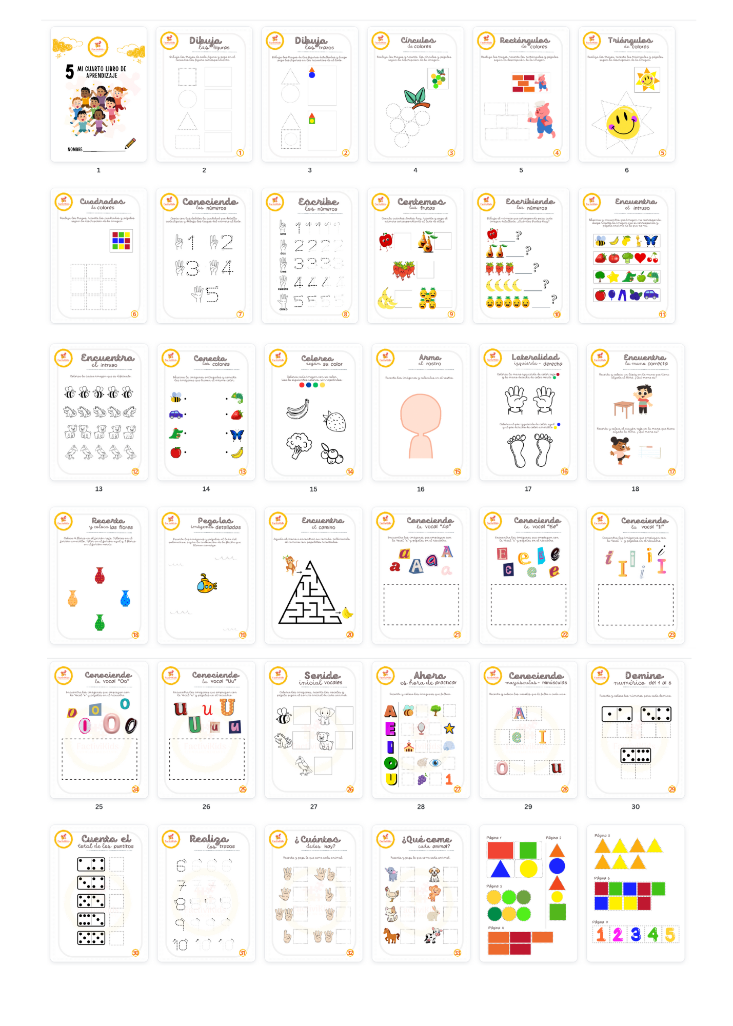 Actividades Infantiles 4 años + | Mi Quinto Libro