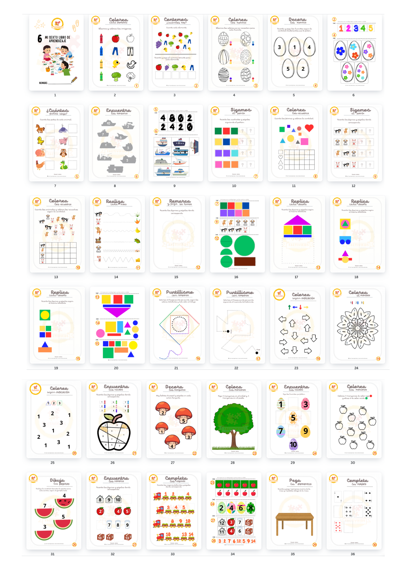 Actividades Infantiles 3 años + | Mi Sexto Libro