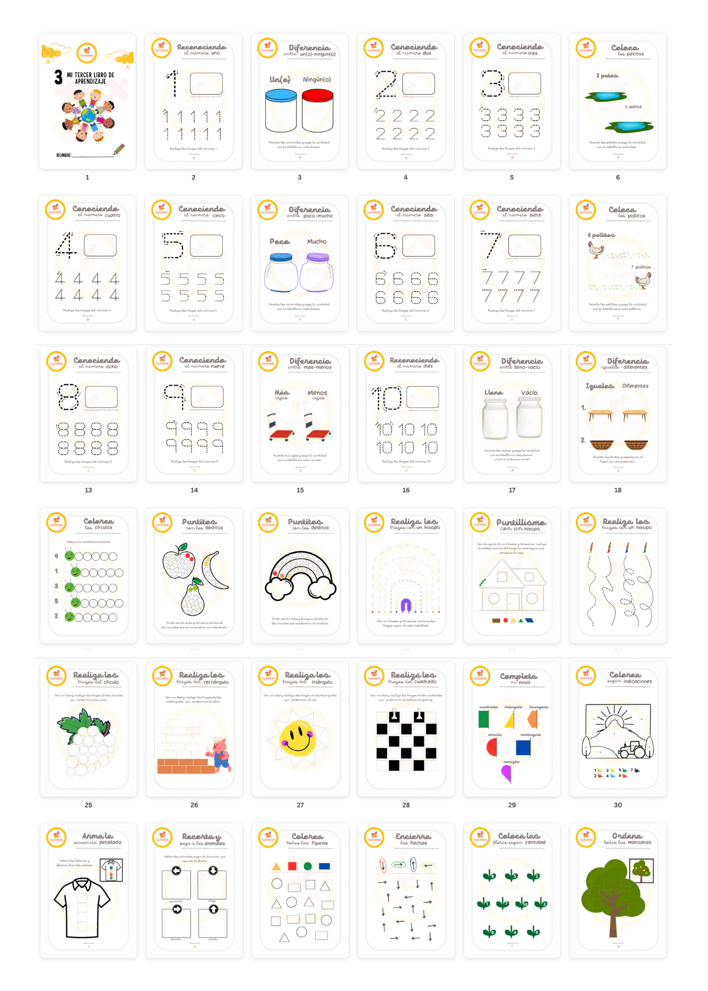 Actividades Infantiles 3 años + | Mi Tercer Libro