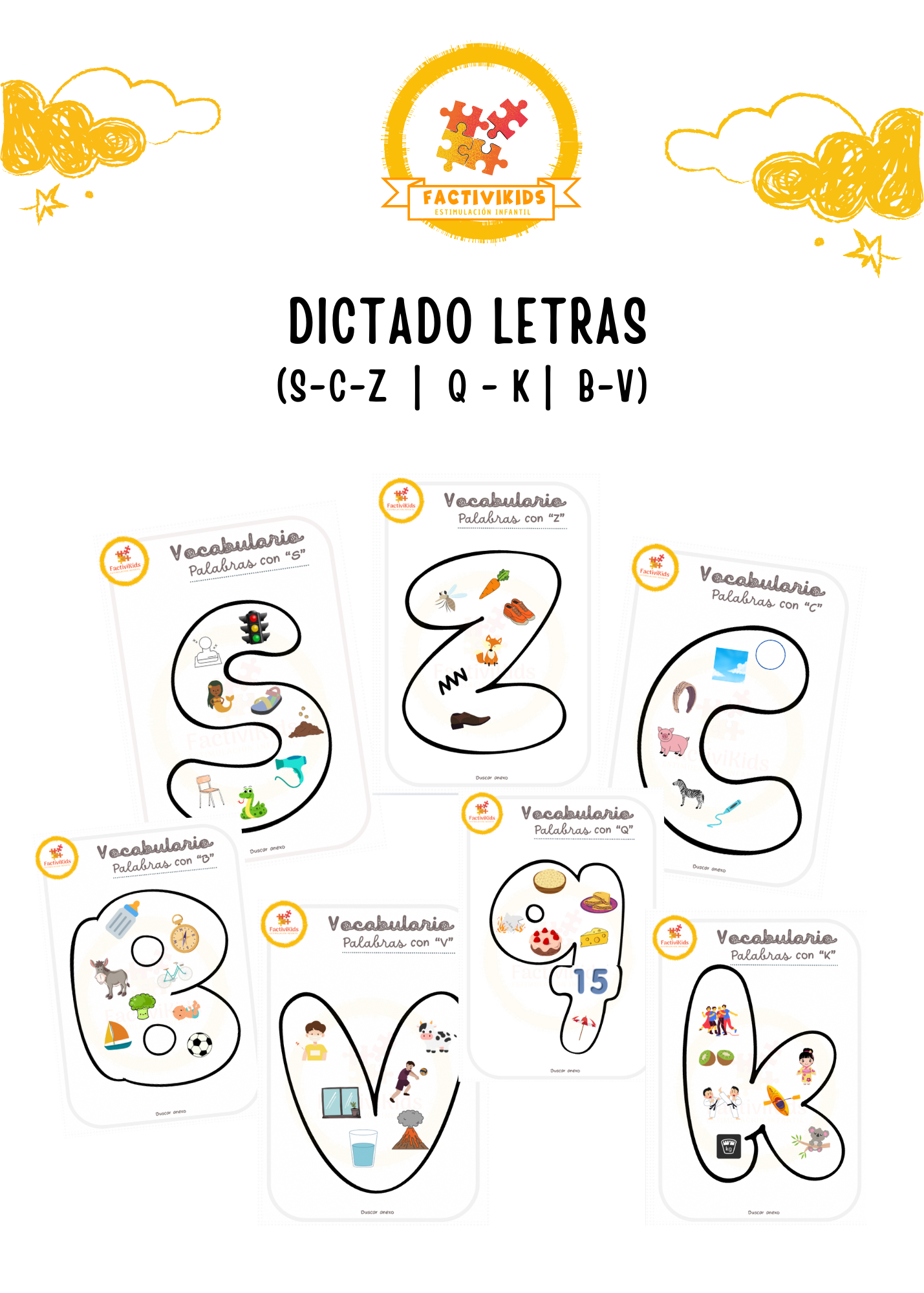 Dictado Letra S-C-Z, B-V y Q-K