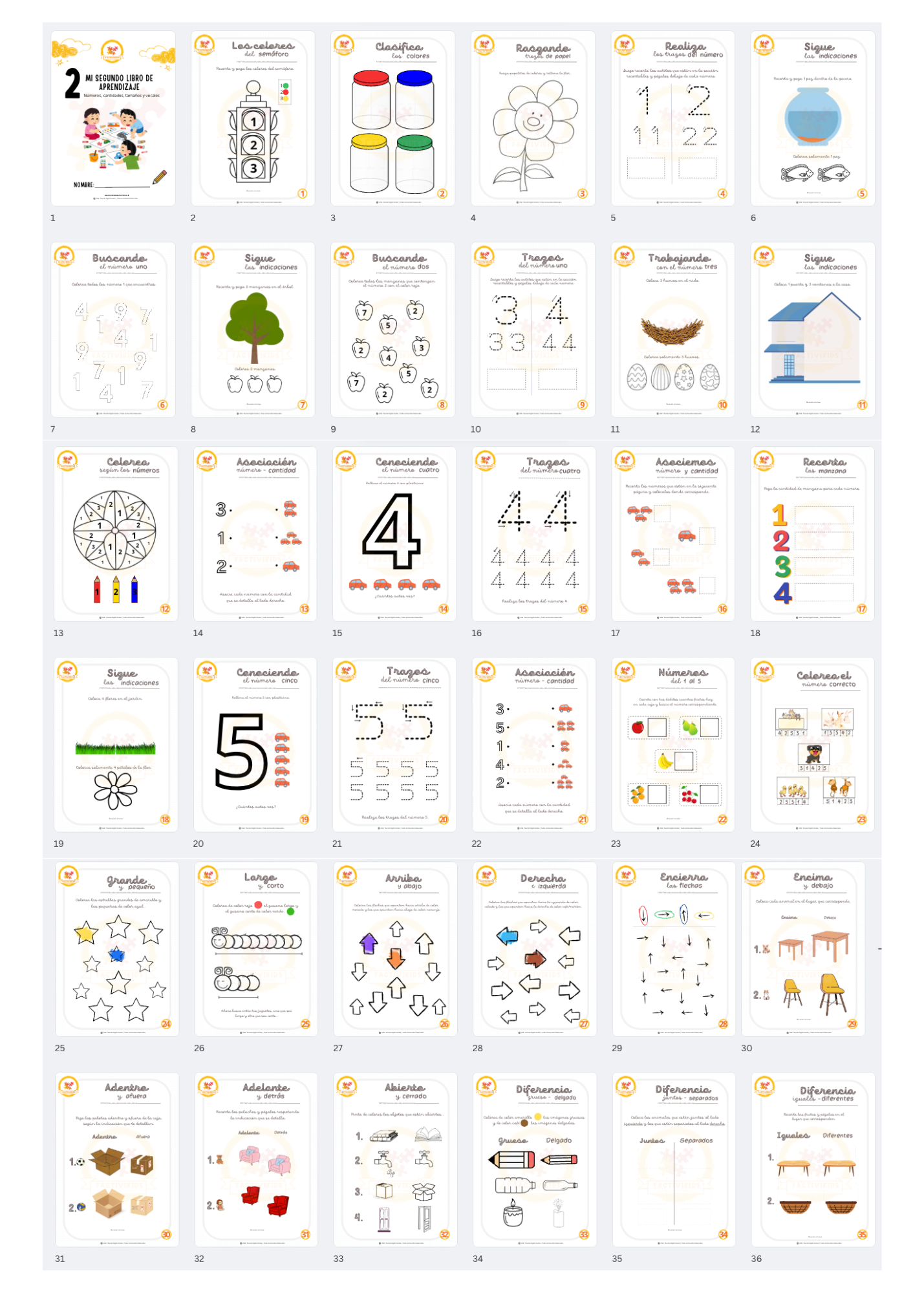 Actividades Infantiles 3 años + | Mi Segundo Libro